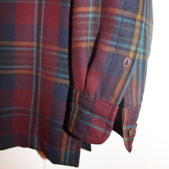 Ralph Lauren zip-up plaid flannel jacket 100% wool shell - Picture 7 of 8
